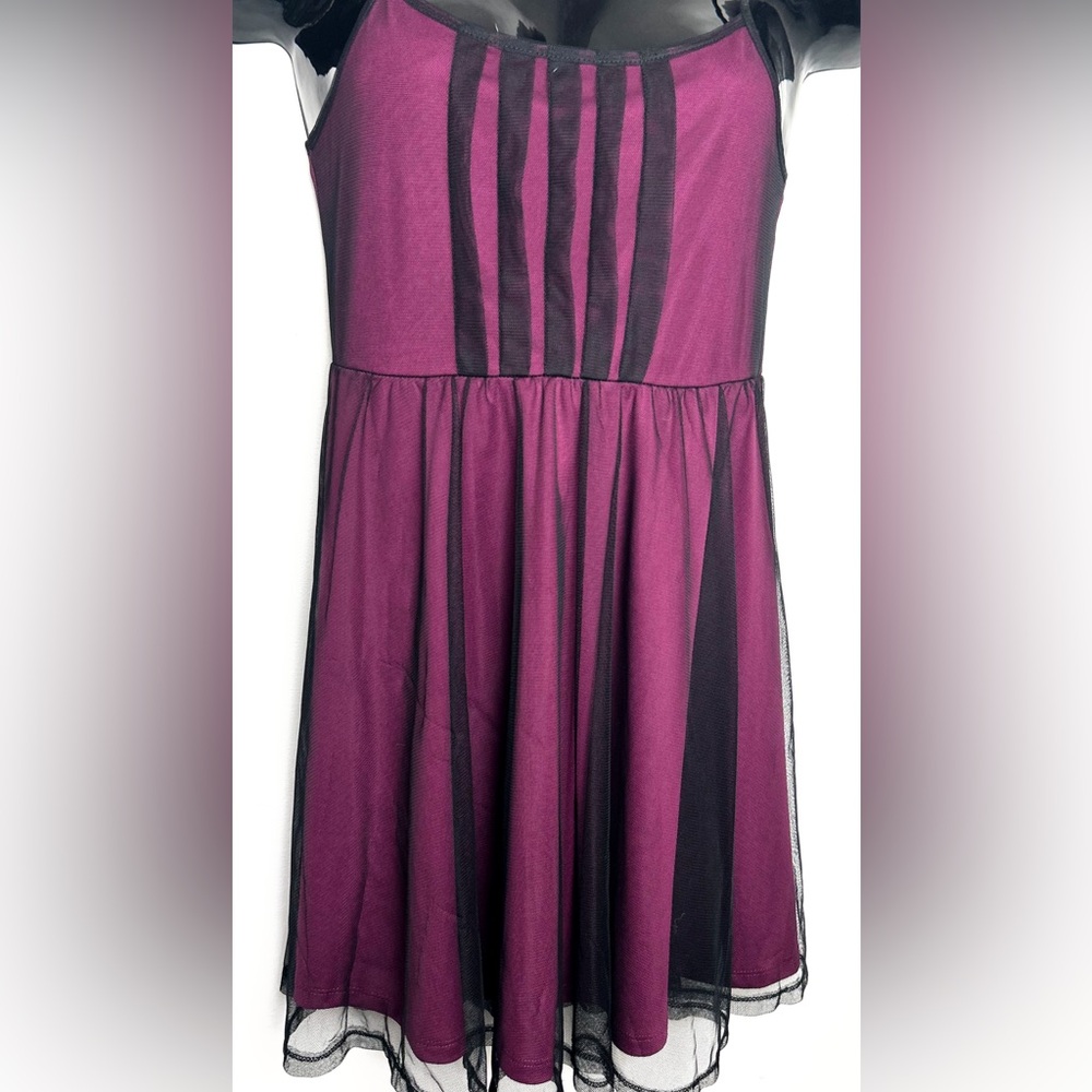 Xhilaration Maroon & Black Dress NWOT - Picture 2 of 10